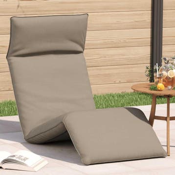 vidaXL Ligstoel inklapbaar 175x54x8,5 cm oxford stof taupe, Verzenden