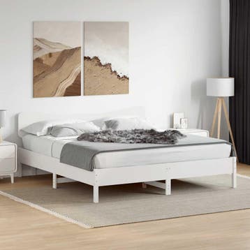 vidaXL Bedframe zonder matras massief grenenhout wit 180x200, Verzenden, Nieuw