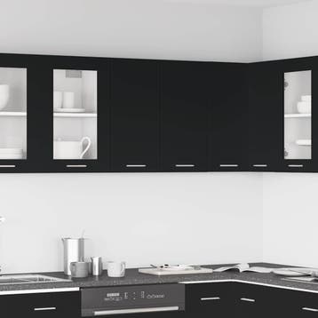 vidaXL Bovenkast Lyon 60x31x60 cm bewerkt hout zwart, Verzenden, Nieuw