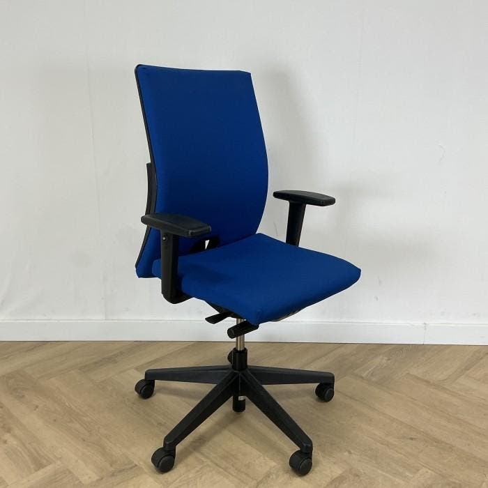 Haworth Comforto 39 bureaustoel, blauw - zwart, Huis en Inrichting, Bureaustoelen, Bureaustoel, Zwart, Gebruikt, Ergonomisch