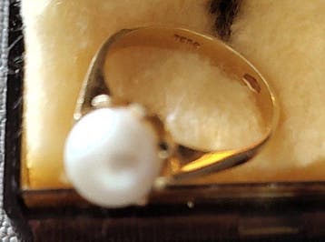 Bague - 18 carats Or jaune Perle - Vintage - Années 70, Nieuw