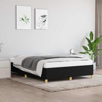 vidaXL Bedframe zonder matras stof zwart 140x200 cm, Verzenden