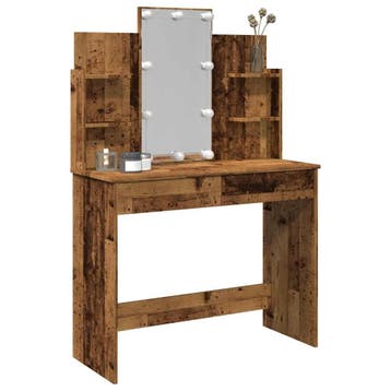 vidaXL Kaptafel met LED-verlichting 96x40x142 cm oud, Verzenden