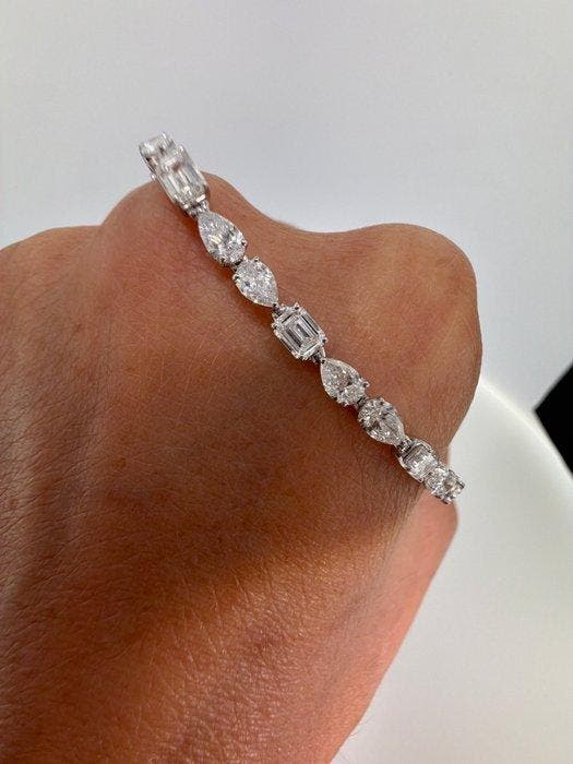Armband - 14 karaat Witgoud - 6.20ct. tw. Diamant, Bijoux, Sacs & Beauté, Bracelets