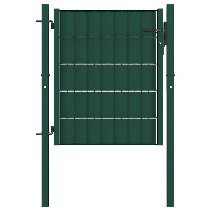 vidaXL Hekpoort PVC en staal 100x100 cm Groen, Tuin en Terras, Tuinpoorten, Nieuw, Verzenden