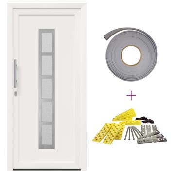 vidaXL Voordeur 98 x 208 cm PVC Wit, Verzenden