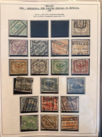 België 1916/1959 - Verzameling Spoorweg- en dagbladzegels