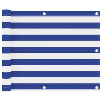 vidaXL Balkonscherm 75x400 cm oxford stof wit en blauw, Verzenden, Nieuw