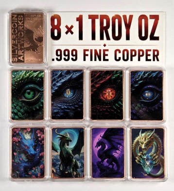 Wereld. 8 x 1 Troy Oz (Zonder minimumprijs)