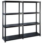 vidaXL Opbergrek 4-laags 122x30,5x130 cm kunststof zwart, Huis en Inrichting, Verzenden, Nieuw