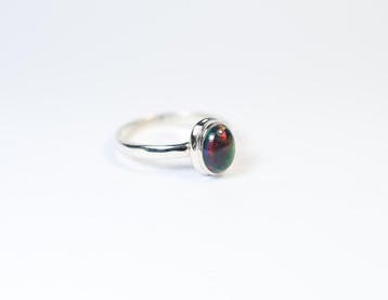 Zwarte Chalama-opaal Ring / cabochon / nieuw- 2.12 g - (1)