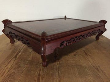 Japanese Carved Rosewood Display Stand (Kadai) - Elegant