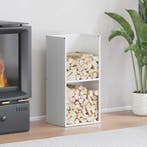 vidaXL Brandhoutrek 40x30x80 cm koudgewalst staal wit, Tuin en Terras, Brandhout, Verzenden