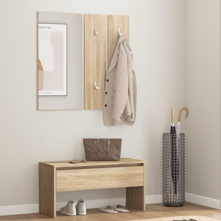 vidaXL Garderobe set bewerkt hout sonoma eiken, Huis en Inrichting, Overige Huis en Inrichting, Nieuw, Verzenden