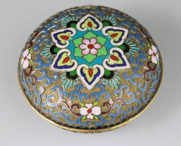 Boite en Bronze Cloisonne Dore - Bronze - Chine - Milieu XXe