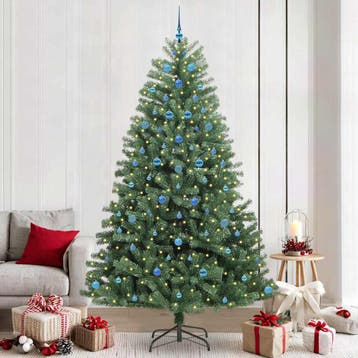 vidaXL Kunstmatige Hinged Kerstboom Groen 240 cm PVC en, Verzenden