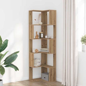 vidaXL Boekenkast 5-laags hoek 50x50x179 cm hout artisanaal, Verzenden, Nieuw
