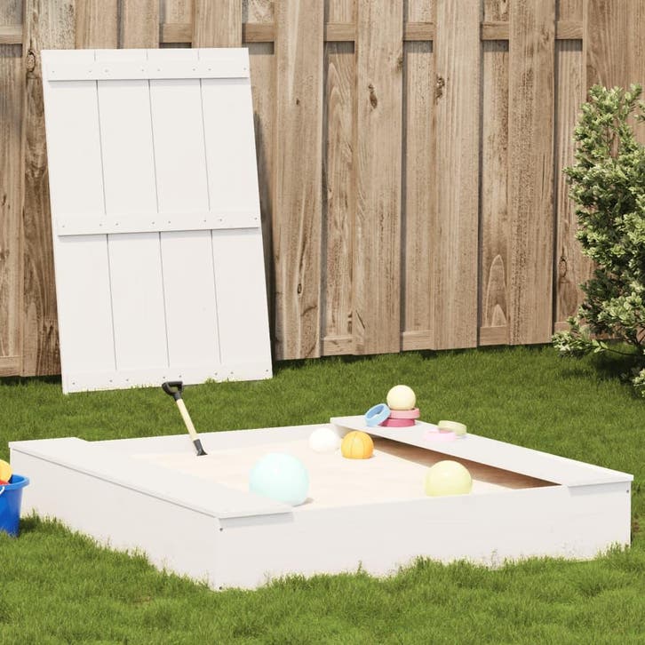 vidaXL Zandbak met deksel 111x111x19,5 cm massief grenenhout, Kinderen en Baby's, Speelgoed | Buiten | Speeltoestellen, Nieuw
