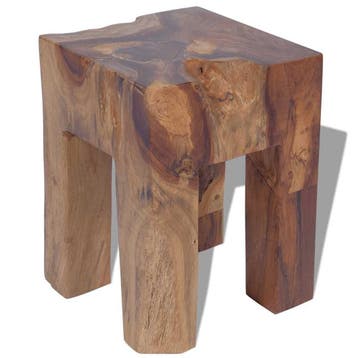 Teak Kruk 40cm | Retour Deal | Sla je slag, Verzenden, Zo goed als nieuw, Hout