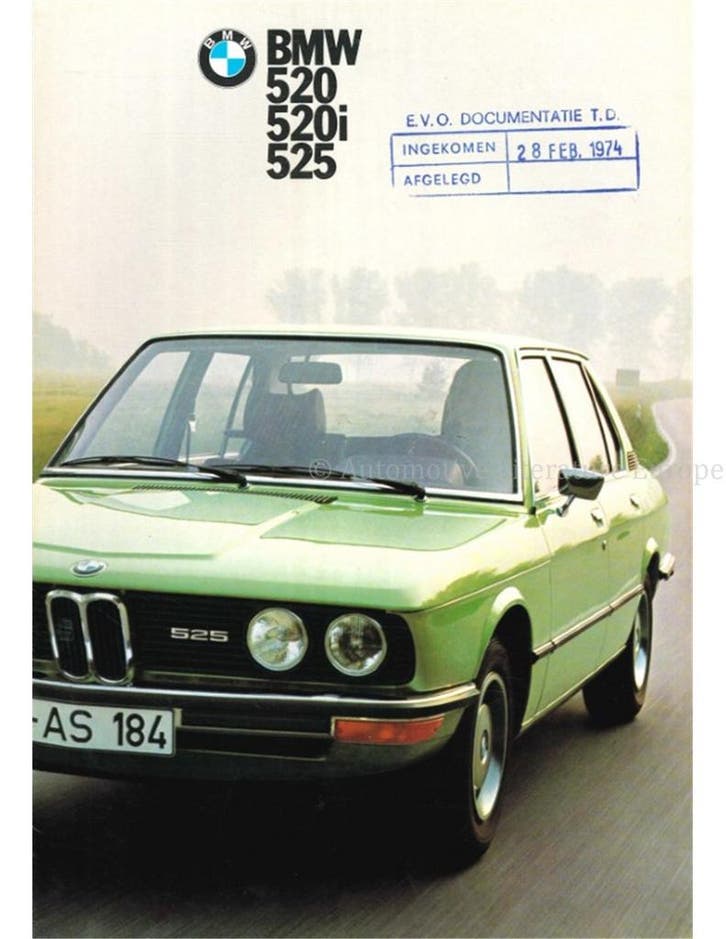 1974 BMW 5 SERIE BROCHURE NEDERLANDS, Boeken, Auto's | Folders en Tijdschriften