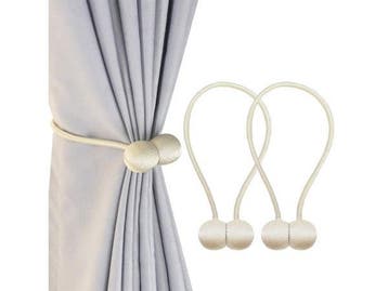 Veiling - Gordijnmagneten beige - set van 2, Maison & Meubles