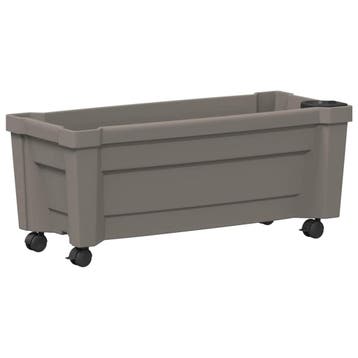 vidaXL Calypso planter met wielen PP Grijs, Verzenden