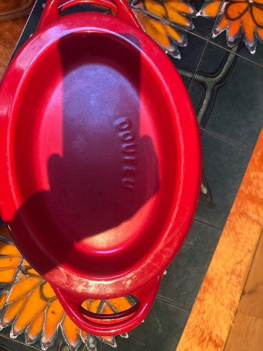 Le Creuset, cousances doufeu - Braadpan - Gietijzer - rode, Antiquités & Art, Antiquités | Ustensiles de cuisine