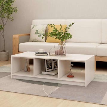 vidaXL Salontafel 110x50x34 cm massief grenenhout wit, Maison & Meubles, Verzenden