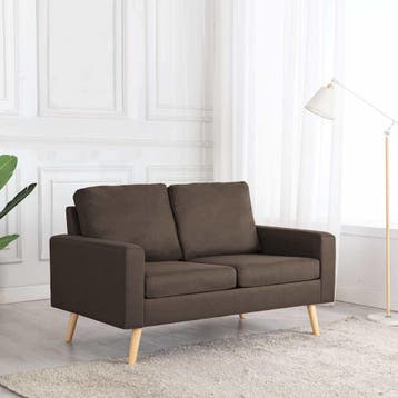 vidaXL Tweezitsbank / zetel stof bruin, Huis en Inrichting, Verzenden, Nieuw