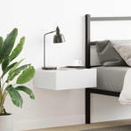 vidaXL Nachtkastje zwevend 40x30x15 cm bewerkt hout wit, Huis en Inrichting, Slaapkamer | Nachtkastjes, Verzenden, Nieuw