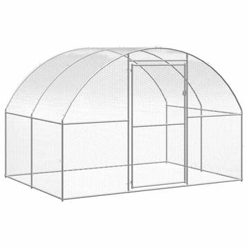 vidaXL Kippenren 3x2x2 m gegalvaniseerd staal, Verzenden