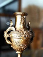 Balustervaas - Zinklegering, Marmer, Antiquités & Art