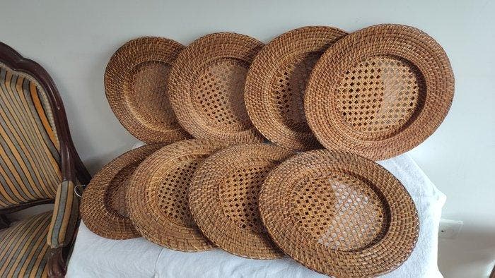 Flamant - Onderbord (8) - Rattan, Bamboe, canework,, Antiquités & Art, Antiquités | Meubles | Tables