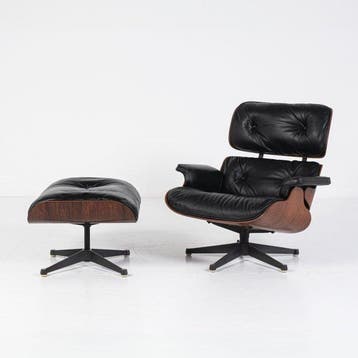 Vitra - Charles & Ray Eames - Loungestoel met voetenbank -