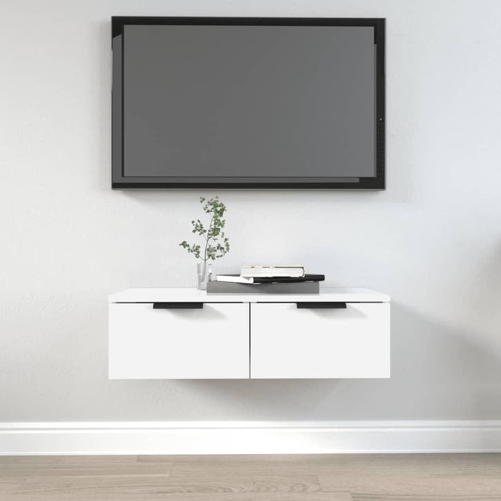 vidaXL Wandkast 68x30x20 cm bewerkt hout wit, Huis en Inrichting, Kasten | Overige, Nieuw, Verzenden
