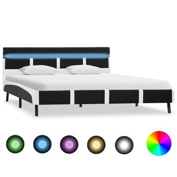 vidaXL Bedframe met LED kunstleer zwart 120x200 cm, Verzenden, Nieuw