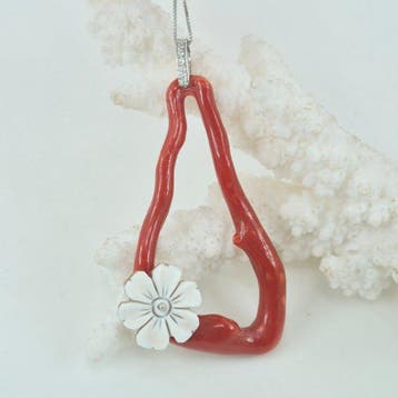 Corail - Argent - Collier avec pendentif - CORALLO, Collections