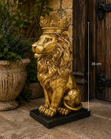 Beeldje - Crowned Lion (2) - polystone