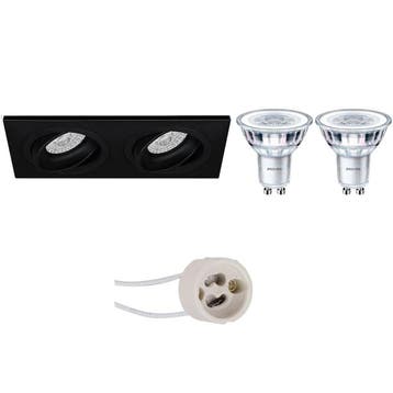 LED Spot Set - Kantelbare, Dimbare 4W LED Inbouwspot Mat Zwa, Verzenden