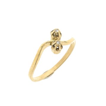Gouden toi et moi ring met diamant; 0,01 ct., Ophalen of Verzenden