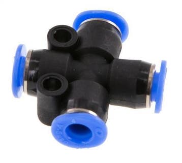4mm Cross PA 66 Insteekfitting Compact Ontwerp NBR [2 Stuks], Verzenden, Nieuw