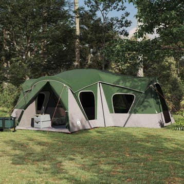 vidaXL Familietent 14-persoons Groen 185T Polyester met PU, Verzenden, Nieuw