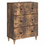 vidaXL Ladekast Gerookt eiken 66 x 34,5 x 90 cm Bewerkt hout, Verzenden, Nieuw
