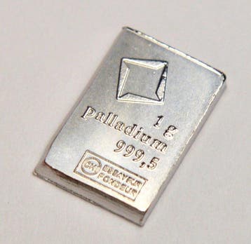 Suisse. Valcambi Suisse - .9995 Palladium - 1 gram Bar Ingot
