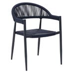 Stoel | VOLGA | Aluminium Rotan/Aluminium | Blue | Zwart, Zakelijke goederen, Verzenden, Nieuw in verpakking