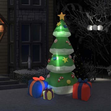 vidaXL Kerstdecoratie opblaasbaar kerstboom LED, Divers, Verzenden