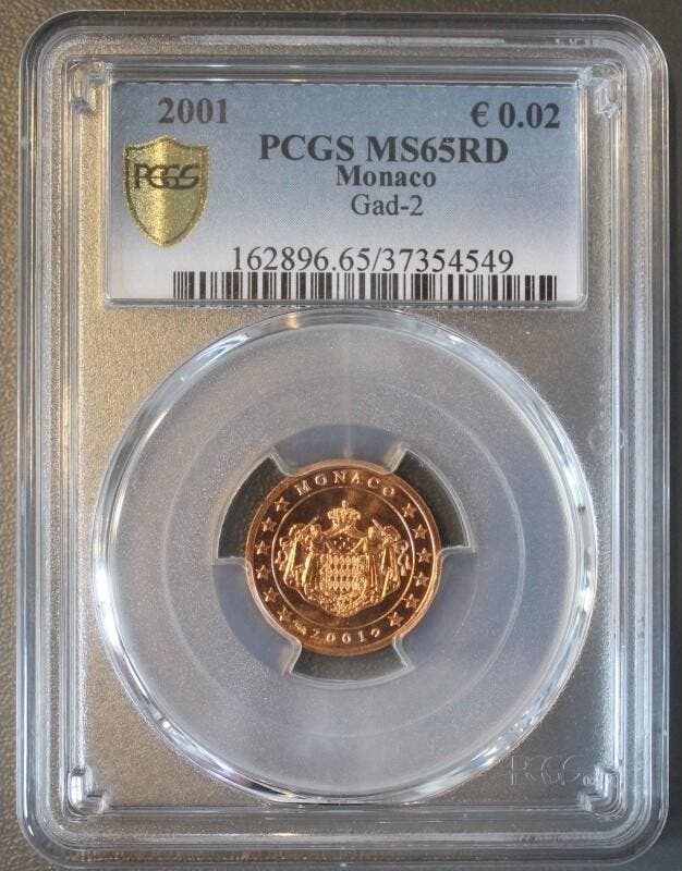 2 Cents Monaco Km 168 2 Cent 2001 Das Wappen der Grimaldi..., Timbres & Monnaies, Monnaies | Europe | Monnaies euro, Envoi