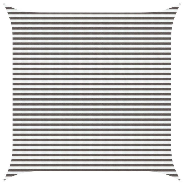 vidaXL Zonneschaduwzeil Lichtgrijs en wit 4 x 4 m HDPE, Tuin en Terras, Parasols, Nieuw, Verzenden