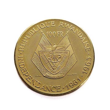 Rwanda. 100 Francs 1965 - President Gregoire Kayibanda