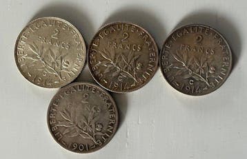 Frankrijk. Lot de 16 monnaies en argent, 1901/1969